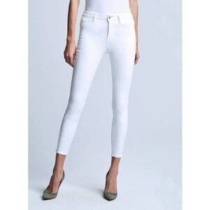 L'AGENCE NWOT Rochelle High Rise Skinny Jeans Blanc Coated Size 25